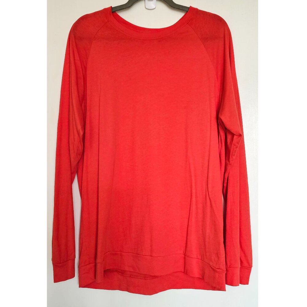 Bonobos 100% Cotton Standard Fit Crew Neck Long Sleeve Tee Top, M Orange Red